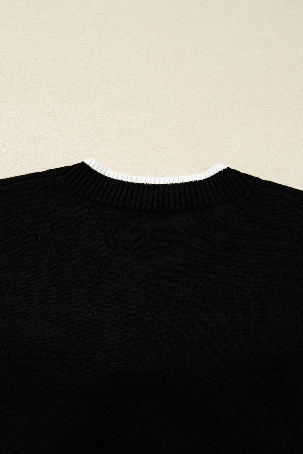 Black Contrast Trim Big Bow Accent Holiday Cropped Sweater Dear-Lover Dropshipping